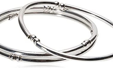 Nine West Women's Set of 3 Stretch Bracelet Silver Tone