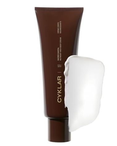 CYKLAR Nutrient Rich Body Cream. Sacred Santal Nourishing Moisturizer with Niacinamide and Banana Flower Extract. Deep Hydration, Thick Body Lotion, Dry Skin Cream for Women and Men, 8 Fl Oz