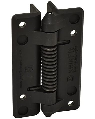 D&D Technologies KF3SPS KwikFit Polymer General Purpose Gate Hinge, for Self-Closing Gates up to 44 Pounds, Black, for Any Square Gate Frame and Post, 2 Count