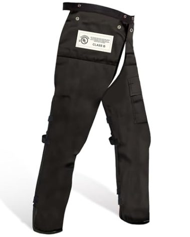 FORESTER Chainsaw Chaps for Men & Women | Apron Style Men's Chain Saw Chaps with Pocket & Adjustable Waist | Chainsaw Safety Equipment | Black 40"