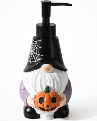 TOLDATLI Halloween Soap Dispenser, Halloween Hand Soap Dispenser for Bathroom, 11 fl oz Fall Resin Soap Bottle with Plastic Pump, Funny Halloween Decorations for Bathroom/Kitchen/Home Decor/Indoor