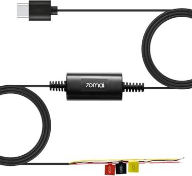 70mai Hardwire Kit UP03, 10ft Type-C Dash Cams, 12V-30V to 5V/2.4A, Low Voltage Protection 11.8V, 24 Hour Parking Surveillance Power Supply for M200/M310/M500/A510/A500S/A810/X800 Car Cameras