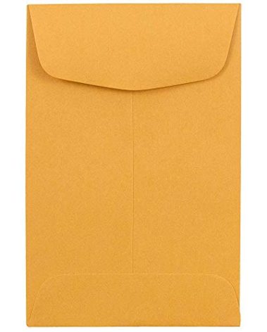 JAM PAPER #4 Coin Business Commercial Envelopes - 3 x 4 1/2 - Brown Kraft Manila - 50/Pack