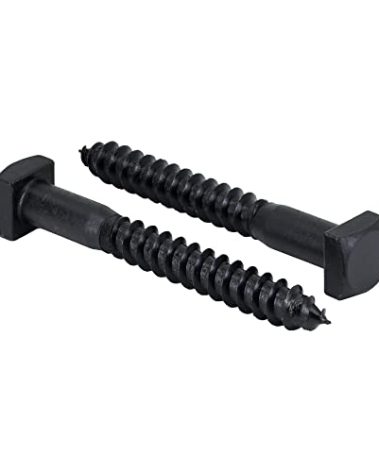 Rustic Square Lag Screws, Ruspert Weatherproof Coating, Black Exterior Lag Bolts, 3/8 x 3-Inch, (Pack of 25)
