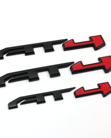 3pack 2019-2025 AT4 Emblems Sierra 3D Badge NamePlate Decal with Strong Adhesive 85002068 Compatible with Canyon Sierra 1500 2500HD 3500HD (Gloss Black Red)