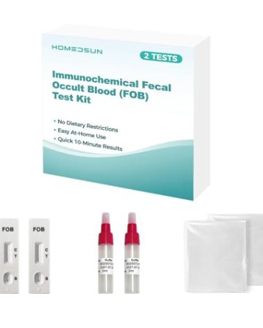HOMEDSUN 2 Pack Immunochemical Fecal Occult Blood (iFOB) Screening Kit Easy to Use at Home Colorectal Health Test