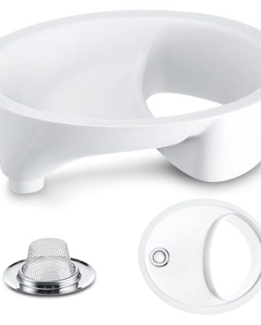 Frienda Urine Diverter Privy Complete Urine Separator with Stainless Steel Sink Lid for Compost Toilets, White(1 Pcs,Sink Strainer)