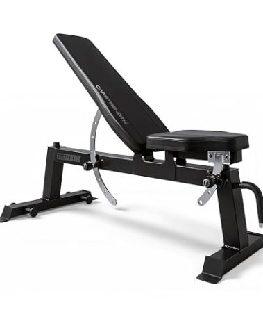CAP Barbell Deluxe Utility Weight Bench, Full Black, Square Backpad (FM-CS804DX-BK)