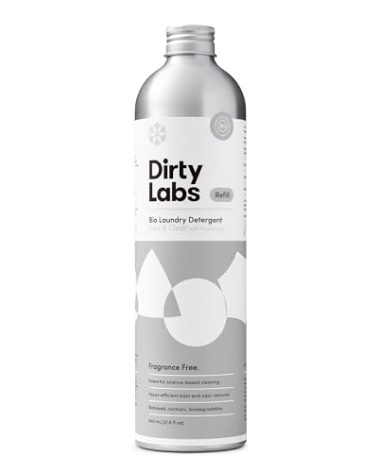 Dirty Labs | Scent Free | Bio Enzyme Liquid Laundry Detergent | 80 Loads (21.6 fl oz) | Hyper-Concentrated | High Efficiency & Standard Machine Washing | Nontoxic, Biodegradable | Stain & Odor Removal