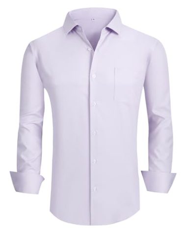 Alex Vando Mens Dress Shirts Wrinkle Free Regular Fit Stretch Rayon Bamboo Button Down Shirt,Purple Houndstooth,XXL