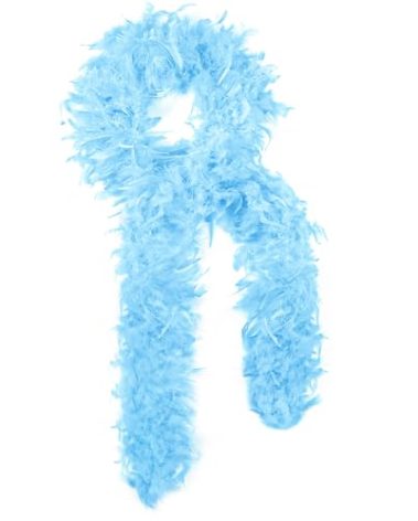 SOGUGOM Blue Boa for Women - 50g 2 Yards Boa Feathers for Costume, Home Decoration, Christmas Tree, Women and Dancing Craftting Party(Light Blue)