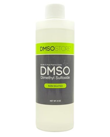 DMSO Liquid Dimethyl Sulfoxide 8 oz. Packaged in a Sterile BPA Free Bottle Non-Diluted Ultra High Purity 99.995% Low Odor Pharma Grade made by DMSO Store.