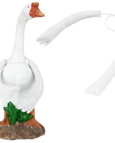 Gemscream Poseable Goose Wings for 23''-28" Porch Goose Adjustable White Wire Geese Arm Wings Costume Accessories for Front Porch Lawn Patio Yard Decoration