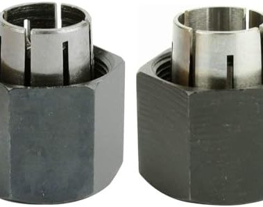 Thaekuns 2 piece Router Collet Kit 1/4" and 1/2" fits for Dewalt 326286-04, 326286-03, Bosch 2610906283, 2610906284, Hitachi 323-293, 323-421,Big Horn 19691,19693&RC025DW,RC050DW