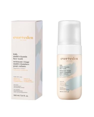 Evereden Kids Face Wash - 3.4 fl oz, Gentle Skin Care, Fresh Pomelo Scent, Gentle Foaming Cleanser, Non-Toxic and Hypoallergenic