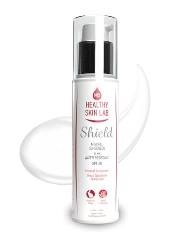 Healthy Skin Lab Shield, Moisturizer & Mineral Sunscreen SPF 30, Broad Spectrum For Face & Body, Zinc Oxide & Titanium Dioxide For Protecting & Hydrating Sensitive Skin, Dermatologist Recommended, 4oz