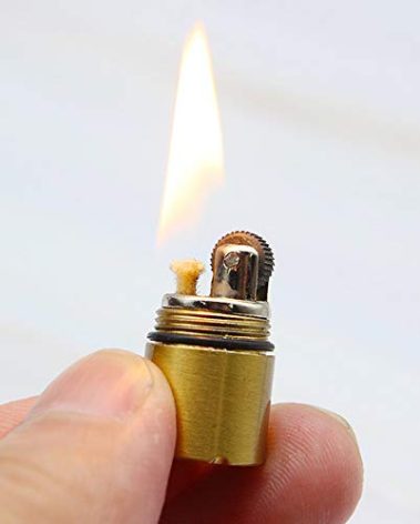 The World's Smallest Kerosene Lighter! Height 2.5cm/φ 1.3cm Capsule Lighter Portable Metal Miniature EDC Gear Waterproof Tiny Peanut Lighter (Fuel not Included) (Mini Gold)