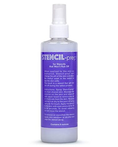 Stencil Prep Spray for Tattoo Stencil Transfer- Made in USA (8 oz - 1 pcs)