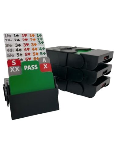 Baron Barclay Bid Pal – Bridge Bidding Devices for The Card Game Bridge – Set of 4 (Black)