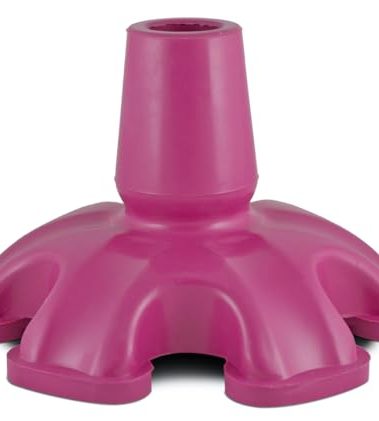 Essential Medical Supply Super Big Foot Self Standing Replacement Cane Tip in Pink - Flexible Rubber Tip for Walking Sticks, Folding and Quad Canes with 6 Feet for Stability - 3/4 Inch