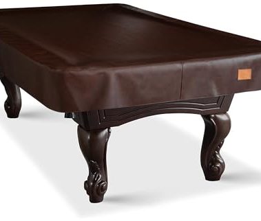 BEARCOVER Heavy Duty Leatherette Billiard Pool Table Cover, Waterproof & Tearproof Cover for Pool Table 7/8/9FT 7Feet-Chestnut
