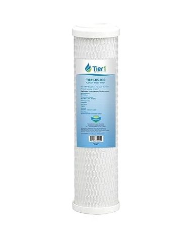 Tier1 0.5 Micron 10 Inch x 2.5 Inch | Radial Flow Whole House Carbon Water Filter Replacement Cartridge | Compatible with Pentek CBC-10, Omnifilter CB3, GE FXUVC, FXULC, Home Water Filter