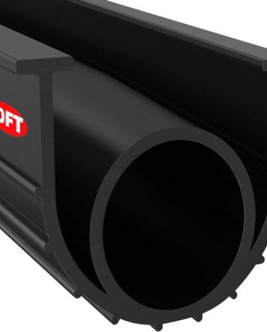 Jin&Bao Garage Door Bottom Weather Stripping Rubber Seal with T-Ends 5/16" - Protect Your Garage from Weather, Insects, and Dust with Premium Garage Door Draft Stopper（20FT, Black）