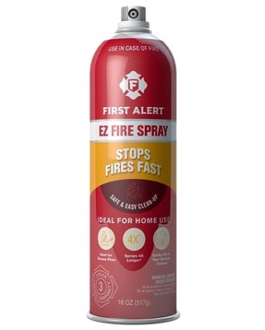 First Alert EZ Fire Spray, Extinguishing Aerosol Spray, AF400 Red 18 Ounce (Pack of 1)