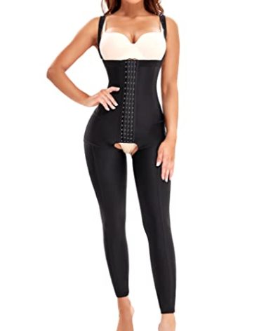 RDSIANE Bodysuit Shapewear for women PostSurgery compression garment Tummy control faja Thigh slimmer (Black, Large)