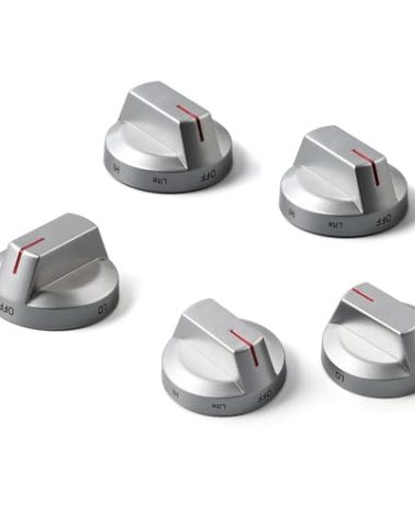Allstare DG64-00975A Stove knobs Replacement for Samsung Stove Parts NE/NX9000T NX60T8511SS/AA DG94-03443A Oven Knobs Samsung Gas Range Parts Gray Burner Control Cooktop Knobs 5 Pcs