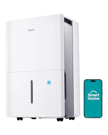 Midea 1,500 Sq. Ft. Energy Star Certified Dehumidifier With Reusable Air Filter 22 Pint - Ideal For Basements, Large & Medium Sized Rooms, And Bathrooms (White)