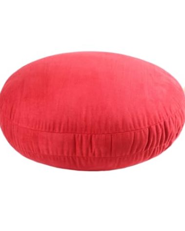 Hodeco Round Throw Pillow 16x16 for Kids Down-like Polyester Filling Super Soft Floor Pillow Ultra Fluffy Feather-like Touching Decorative Circle Cushion for Couch Bed Sofa, Bright Red, 1 Piece