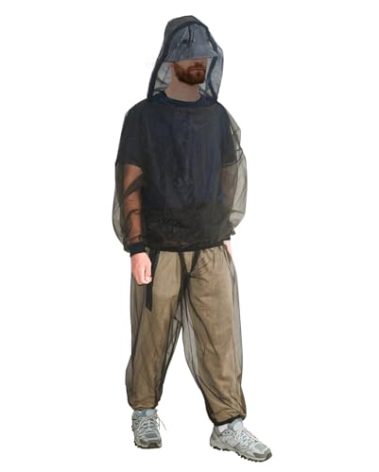 Mosquito Suit - Net Bug Pants & Jacket with Hood - Mesh Bug Suit for Outdoor Protection from Bugs, Flies, Gnats, No-See-Ums & Midges - Mosquito Clothing for Men & Women with Carrybag, M Size