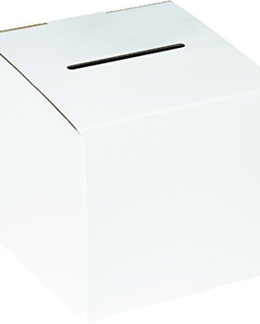 Boxes Fast BFMBALLOT White Corrugated Cardboard Ballot Box, 10 x 10 x 9-10 Inches, Suggestion Box, Raffle Ticket Holder, Large Voting Box (Pack of 10)
