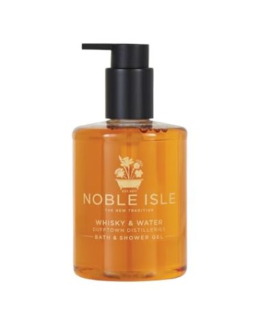 Noble Isle Whiskey & Water Bath & Shower Gel | Luxury Mens Body Wash with Fine British Fragrance Oils | Vegan Body Wash & Paraben Free Body Wash (8.45 oz)