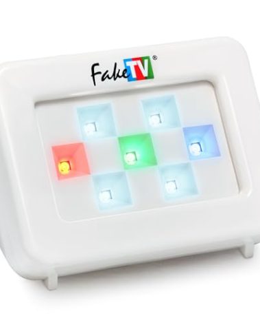 FakeTV - FTV-7 White – Advanced Home Security Television Simulator – Theft Deterrent – Energy-Saving LED – Dummy Home Security TV Program Simulation