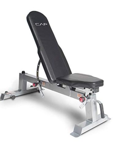 CAP Barbell Deluxe Utility Weight Bench, Silver, Round Backpad