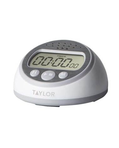 Taylor Digital Timer Counts Up and Down for School, Learning, Projects, and Kitchen Tasks, Super Loud Digital Timer, Gray
