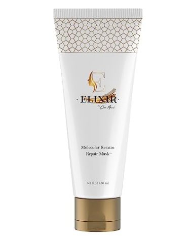 Elixir by Cocó March Silk Keratin Hair Mask For Dry Damaged Hair - 21 Medicinal Plants & Ceramides, Royal Jelly, Artemisia, Ginseng, Honey Suckle, 5.2 Fl Oz 150 ml for Fast Repair Revitalizing