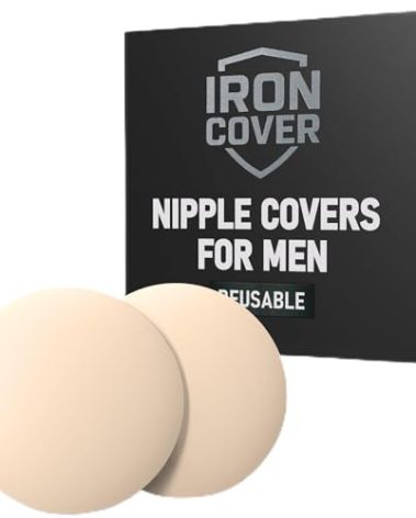 Iron Cover Reusable Nipple Cover for Men - Anti-Chafing Gyno Silicone Guards - Ideal for Gynecomastia and Comfort - Seamless Invisible Design for Sports, Exercise, Everyday Use