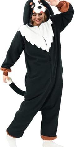 ABPTBAZ Bernese Mountain onesie adult Unisex Adult Pajamas Halloween Christmas Party Cosplay Costume