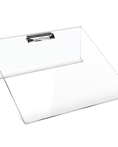 Estune Acrylic Ergonomic Writing Slant Board Transparent Plastic Preschool Slope Board Classroom Tool for Drawing Reading, Art, and Improving Handwriting Legibility