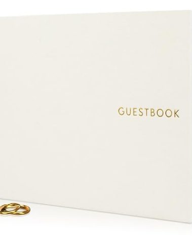 ZICOTO Beautiful Linen Wedding Guest Book for Your Wedding Reception - Simply Elegant Guestbook to Sign in and Add Polaroid Photos - The Perfect Baby Shower Guest Book and Addition to Your Big Day