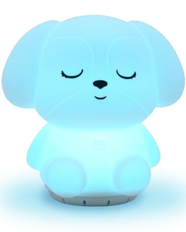 Mindfulness 'Breathing Puppy' | 4-7-8 Guided Visual Meditation Breathing Light | 3 in 1 Device with Night Light & Noise Machine for ADHD Anxiety Stress Relief Sleep - Gift for Kids Adult Women Men