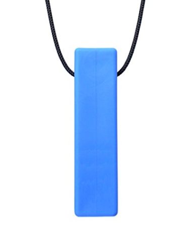 Chew Jewelry Brick Stick XXT Sensory Chew Necklace by ARK (Extra Extra Tough, Blue, Smooth)