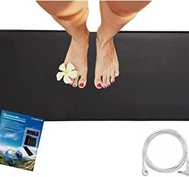Grounding Mat Plus Grounding Cord. Grounded Foot Therapy, Grounding Desk Mat, Grounding Keyboard Mat to Protect The Body, Improve Energy, Relieve Pain,Sleep Assist (11.6X39 in)