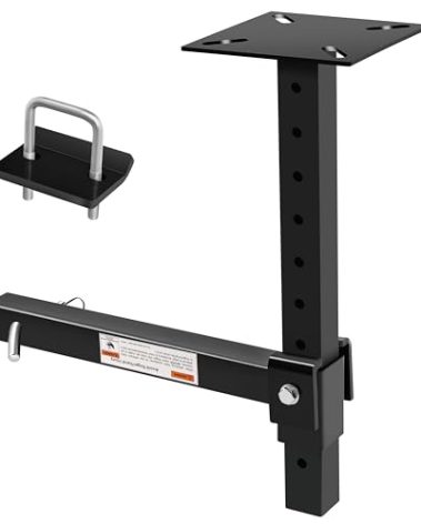 JY PERFORMANCE Hitch Mount Vise Plate, Adjustable Height Vise Holder for 2-Inch Receiver, Heavy-Duty Hitch Vise Holder for Vehicle Repairs, Metalworking, and Outdoor Use