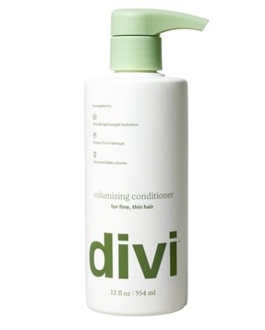 Divi Volumizing Conditioner for Women and Men - Lightweight Volume Conditioner for Fine Hair - Designed to Strengthen and Protect the Hair from Damage, 12 Fl Oz.