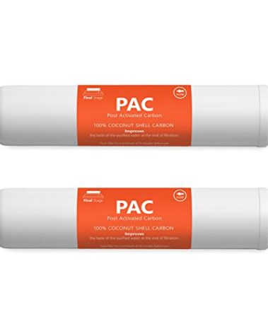 Express Water – 2 Pack Post Activated Carbon Water Filter Replacement – 5 Micron – 10 Inch – Under Sink and Reverse Osmosis System