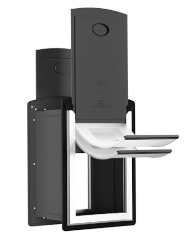 ClawJaw Cat Door for Exterior Wall, Metal Frame and Telescopic Tunnel Pet Door, Double Magnetic Flaps Cat Door and Dog Door, Easy to Install, Black (Pets Up to 22 Lb)-Small